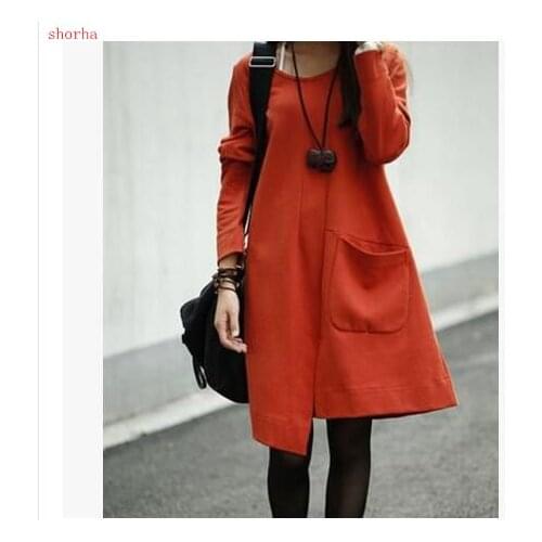 Round neck Knitted Cotton Maternity Dress winter Spring Fashion Long Sleeve Clothes for Pregnant Women Pregnancy Dresses