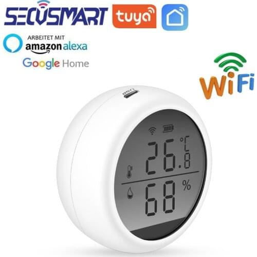 Tuya WiFi Temperature Sensor Smart Humidity Detector Indoor Hygrometer Thermometer With LCD Display Support Alexa Google Home