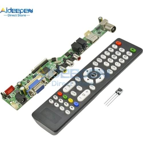 Universal Digital Signal TV LCD Controller Board VGA/HDMI/AV/TV/USB HDMI Interface Driver Board 3.3V/5V/12V With Remote Control