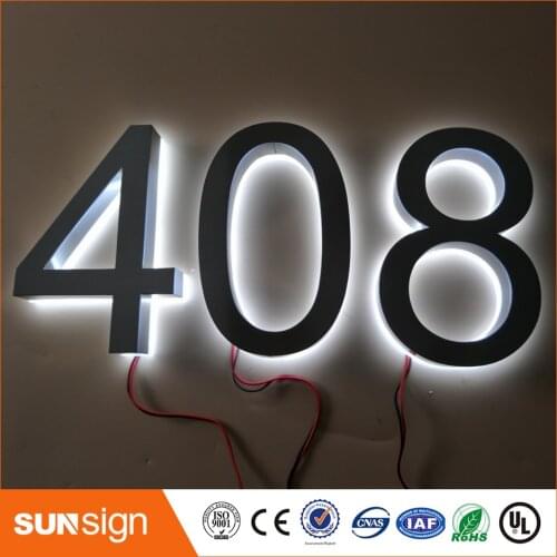 H 30cm Factory Outlet outdoor metal backlit led letters sign and acrylic board with number or letters