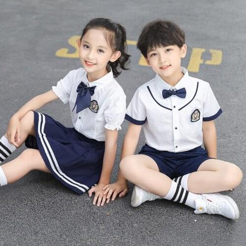 Japanese school uniform summer short-sleeved college style suit children British style uniformes estudiantes