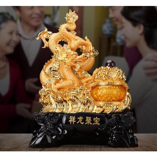 Zhaocailong furnishes town curtilage Golden Dragon sitting room decoration Coronet collection room counter desktop crafts