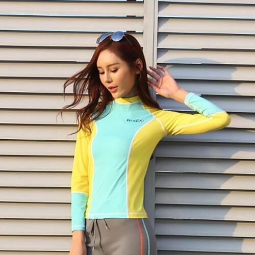 2017 Outdoor UV Sun Protection Lycra Rash Guard T-Shirts Long Sleeve Surf Diving Tops Women Swimming Snorkeling Tees