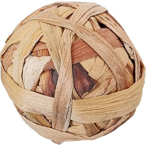 Pet Chewing Toy Natural Aquatic Plant Grass Braided Ball Bunny Hamster Small Pet Chewing Toy Parrot Feet Standing Toys 8