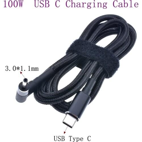 1.8m USB Type C to 3.0 X 1.1mm Laptop Charging Charger Cable Cord for Samsung Acer for Asus Dc Notebook Power Adapter Converter