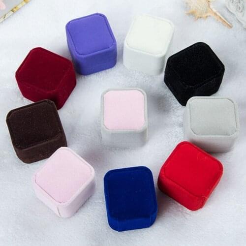 1PC Velvet Ring Box Jewelry Boxes Elegant Engagement Wedding Gift Box Earrings Box Jewelry Display Storage Holder Packing Case