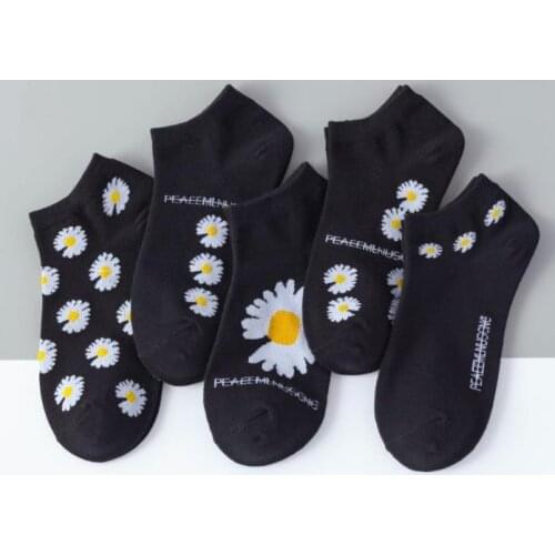 10 Pairs Women Socks Breathable Sports socks Flowers Boat socks Comfortable Cotton Ankle Socks