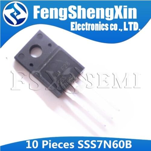 10Pcs SSS7N60B TO-220F SSS7N60 TO-220 7N60B 7N60 600V N-Channel MOSFET