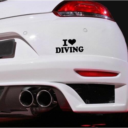 15.4*7.3CM I Love Diving Unique Silhouette Car Sticker Vinyl High Quality Extreme Movement Decor C12-0725