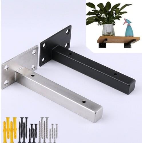 2pc 10-35cm steel bracket wall mounted convertible shelf and table T type Heavy support carrier rod metal furniture fittings