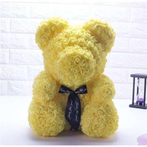 40cm Cute PE Rose Flower Teddy Bears Foam Bears Charming Rose Wedding Home Decoration Birthday Valentiness Gift Love Bear Dolls