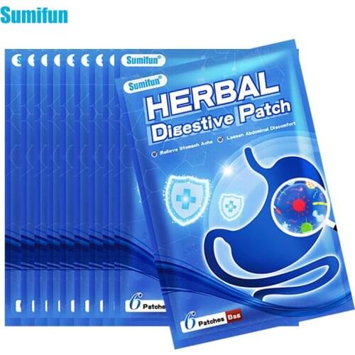 60pcs New Sumifun Gastrointestinal Medical Plaster Herbal Stomach Pain Patch For Kids Adult Diarrhea Dyspepsia Stickers D9259