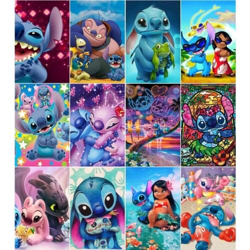 5D Diamond Painting Disney Stitch Pattern Full Square&Round Embroidery Mosaic Cross stitch Kit Paint Home Decoration
