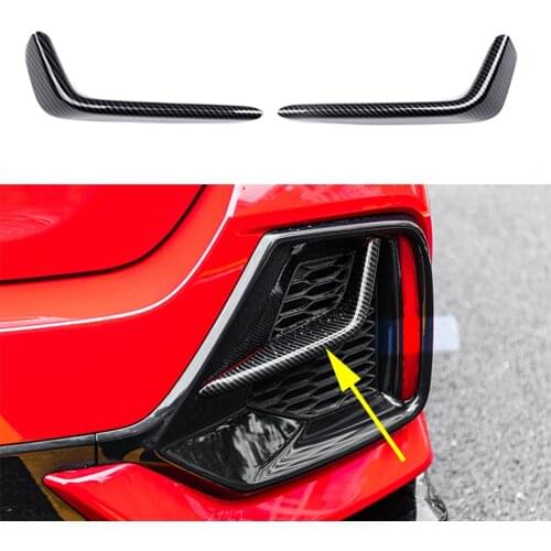 Auto Car Tail Rear Fog Light Lamp Cover Fit For Honda Civic 2020 2021 Accessories Carbon Fiber Black Molding Trim Strips