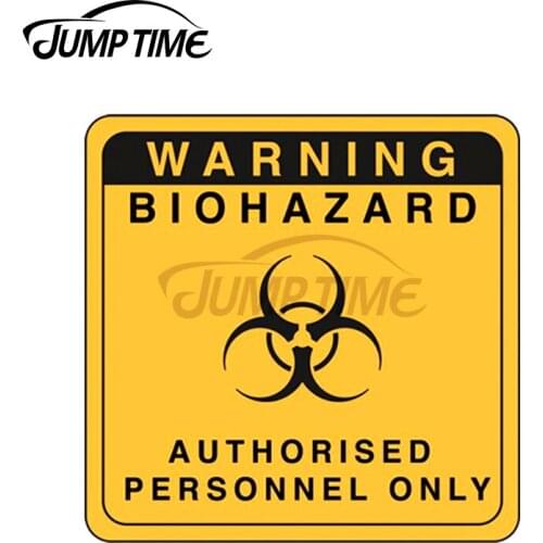 Jump Time 13 x 13cm For BIOHAZARD SIGN VAN Bumper Window Creative Car Stickers Waterproof Personality Decal Vinyl Car Wrap