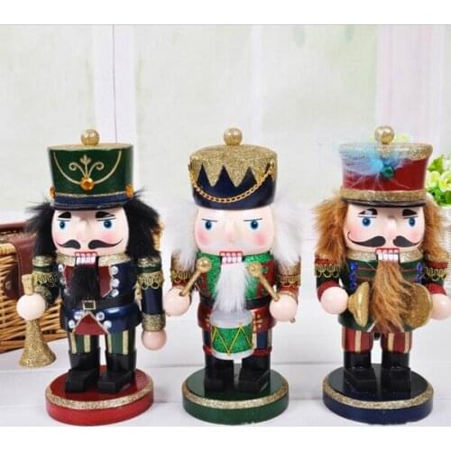 Free shipping 25cm color pink fat musicians Nutcracker puppet doll toy, wood children Christmas gift D325