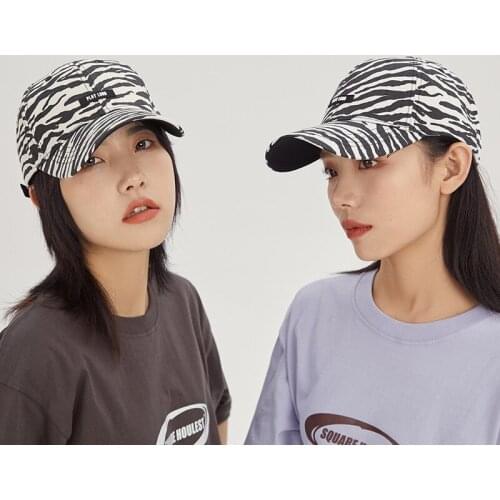 Zebra Print Baseball Cap Women Men Hip Hop Hats Designer Snapback Kpop Bone Cap 6 Panels Teenagers Striped Streetwear Sun Hat