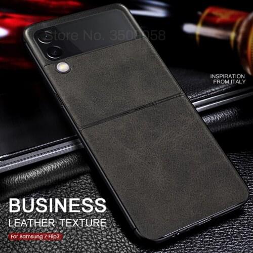 Coque Samung ZFlip3 Case PU Leather Texture Back Cover Capa For Samsung Galaxy Z Flip 3 Flip3 5G 2021 Shockproof Protect Funda
