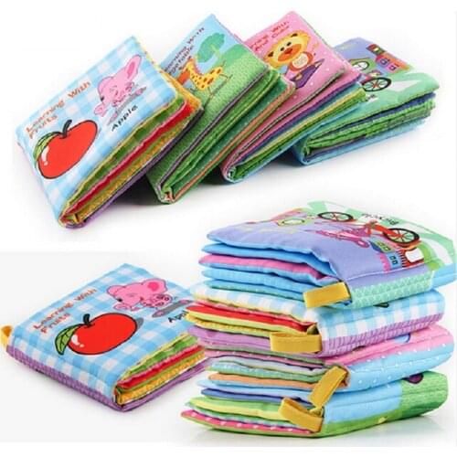 Baby Shower Bath English Cartoon Animal Cloth Book Early Educational Games Toy Christmas Birthday Gifts for Kids Children