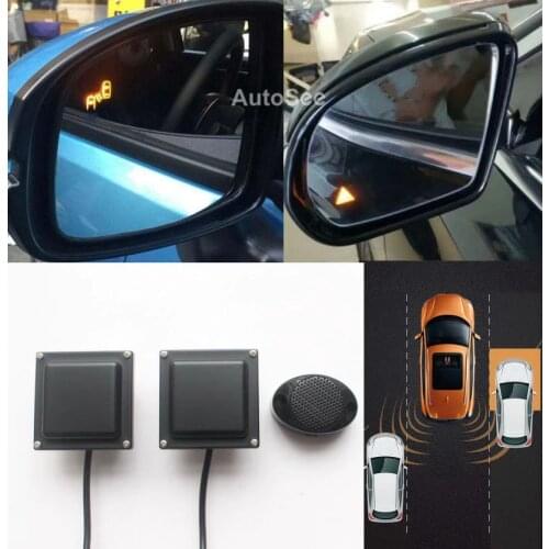 For Audi A4L A6L Q3 Q5 Q7 Q2L A3 A5 S5 S6 A8L BSD BSM blind spot Radar detection system Microwave Sensor Mirror LED light alarm