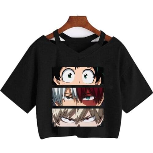 My Hero Academia Bakugou T-shirt Cute Anime Boku No Hero Academia T Shirt Cool Todoroki Graphic Tshirt Manga Top Tees Female
