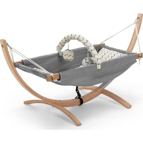 Tinycare Natural Wood Quirky Baby Hammock Cushioned Hammocks New newborn Crib Swaddle Natural Wood Crib