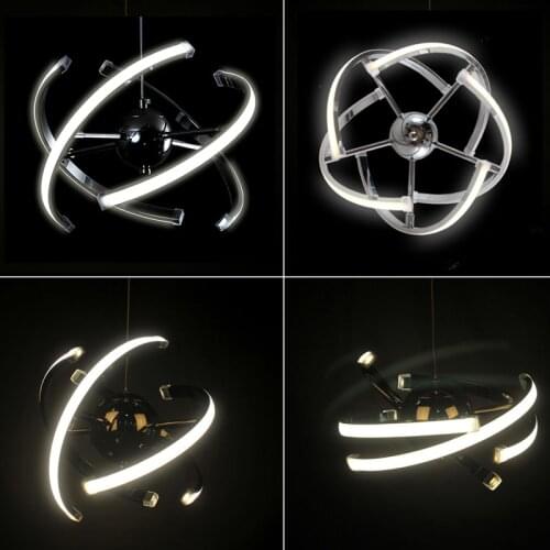 Plated Chrome LED Pendant Lamp Loft Hanging Light 40W DIY Kitchen Suspension Acrylic Dining Room Foyer Lustre AC85-265V Fixture