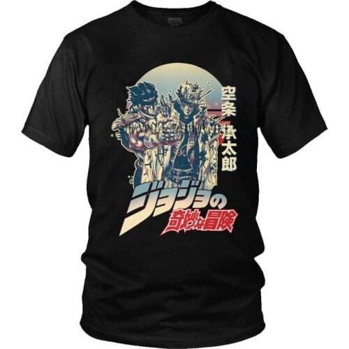 Jojo Bizarre Adventure T Shirt Mens Cotton Printed T-shirts Fashion Tshirt Short Sleeve Jotaro Kujo Dio Brando Tees Tops
