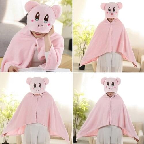 Kawaii Pink Elf Plush Toy Kirbs Cloak Anime Doma Cosplay Adult Costume Flannel Blanket Sweet Soft Hoodies Shimmer Shine Party