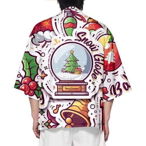 Popular Happy Merry Christmas 3D Printed Kimono Summer Women/Men Summer Casual Short Sleeve Streetwear Kimono