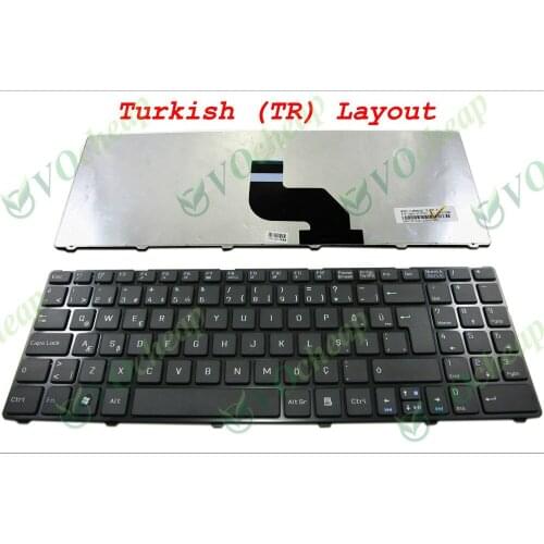 100% Original New Notebook Laptop keyboard for MSI CR640 CX640 CX640DX with Frame Black Turkish TR Version - V128862AK3
