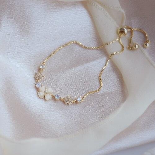 Korea Little Lucky Opal Zircon Bracelets for Woman Fresh Fashion Bracelet Ins Hot Selling Daily Gift Bracelet