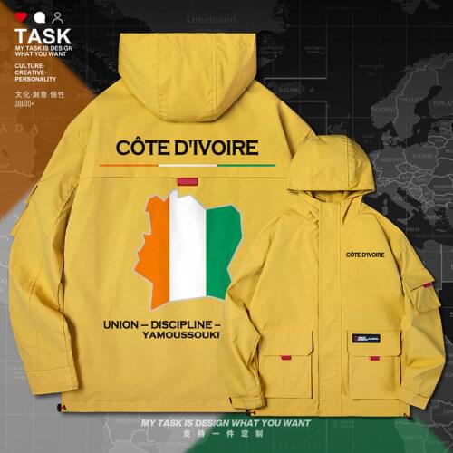 Cote d'Ivoire Ivory Coast CIV men jacket hooded map nation flag chaquetas hombre casual new for men jackets top clothes autumn