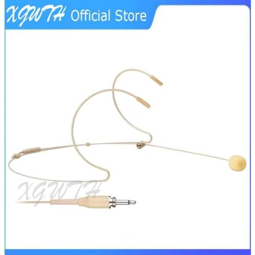 Headset Microphone Omnidirectional Condenser Double Ear Hanging Headworn Mic For Karaoke Wireless System BodyPack Transmitter