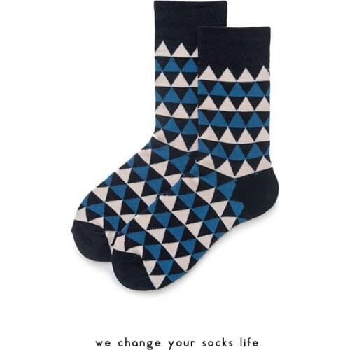 Charlie Campp 2018 New Spring And Summer Gentleman Triangle Pattern Personality Design Trend Couple Men Socks HY1018