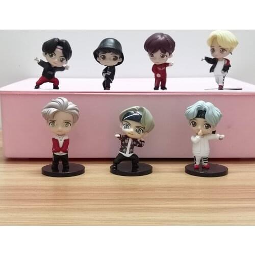 NEW 7PCS/Set Korean Star Kpop Bangtan Boys Figure Doll Girl Toys Car Ornaments Decoration Adult Fans Favorite Birthday Gifts