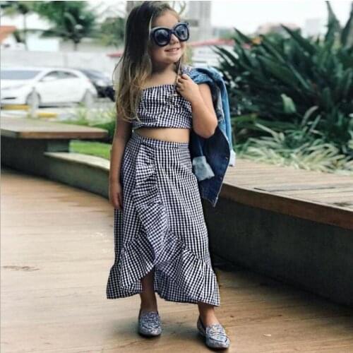 New Arrival Fashion Lovely Bowknot Decorated Short Shirt + Irregular Long Skirt Baby Girls Set/Girl Dress Set 3075