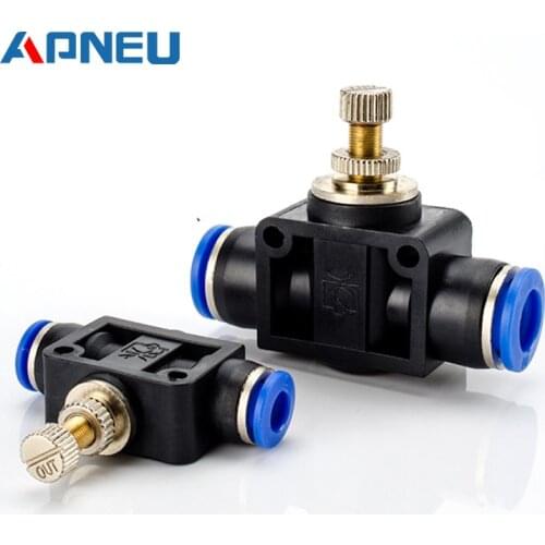 Pneumatics Air Throttle Valve Speed Control Quick Hose Tube Water Fitting Connector Pneumatic Fittings Adjust 4mm 6mm 8mm 10mm
