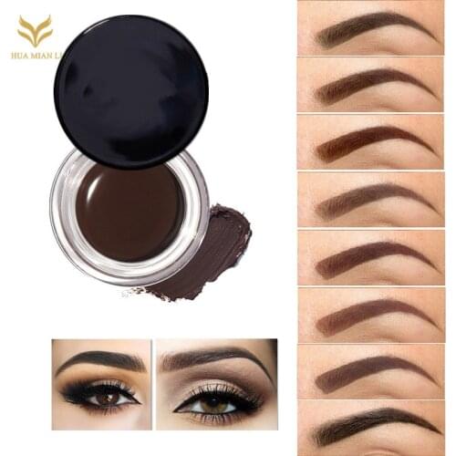 Professional Eye Brow Tint Makeup Tool Kit Waterproof 5 Color Pigment Black Brown Henna Eyebrow Gel with Brow Brush