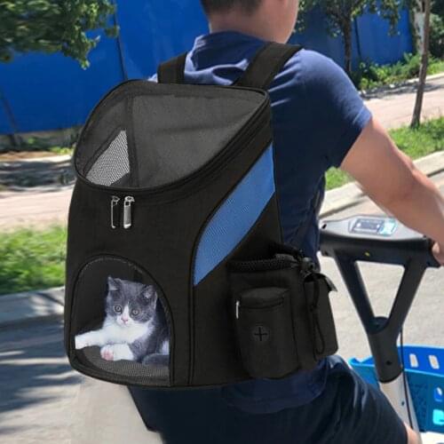 Dog Cat Backpack Breathable Outdoor Travel Carrier Double Shoulder Bag Portable Backpack Carrying Cats Pet Cat Carrier Bag