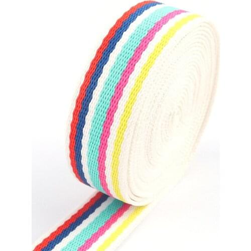 Twill Tape Rinbbon Rainbow Webbing - Backpack Strap Ribbon for Canvas for Upholstery Webbing Belt Herringbone Ribbon DIY 25mm