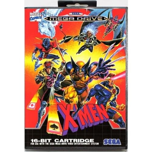 Sega MD games card - Xmen 2 with box for Sega MegaDrive Video Game Console 16 bit MD card