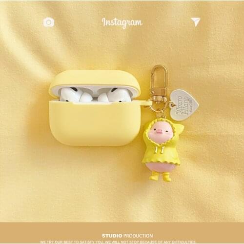 Cute Pig Charms Silicone Cover for Apple Airpods 1 2 Case for AirPods Pro 3 Case Accessories Headphone Charger Box Protect Box
