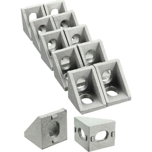 12-Piece Aluminum Profile Corner Bracket L-Shaped Right-Angle Connector Standard 6mm Groove Aluminum Extruded Profile