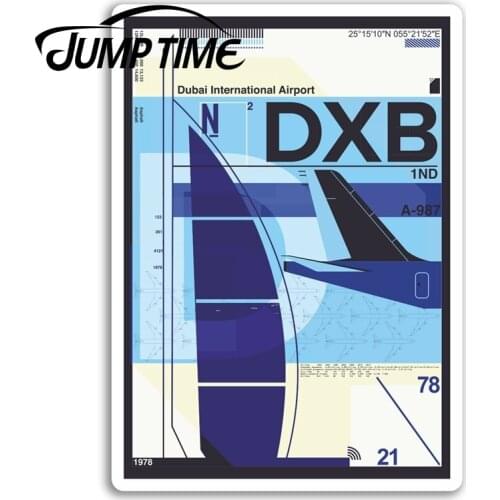 Jump Time for Dubai Airport Vinyl Stickers UAE DXB Sticker Laptop Luggage Car Bumper Decal Waterproof Car Accessories