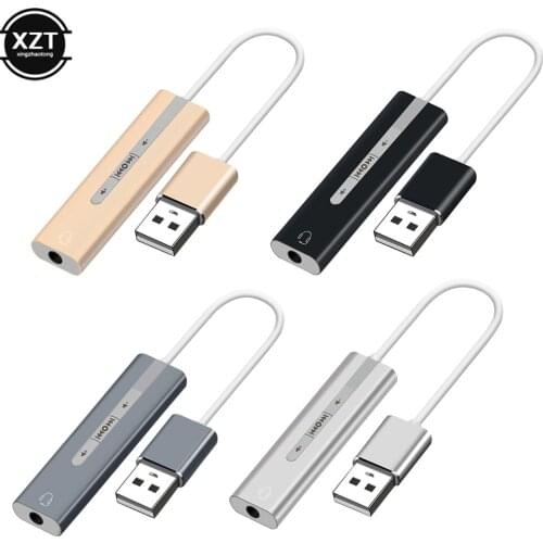 2 in 1 External Sound Card USB to 3.5mm Jack 7.1 Channel 3D Audio Headset Microphone Dual Function Adapter for Computer