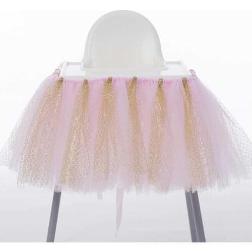 100cm x 35cm Tutu Tulle Table Skirts Baby Shower Birthday Decoration for High Chair Home Textiles Party Supplies