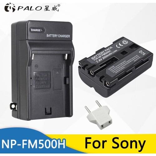 Palo replacement battery NP-FM500H + bateria NPFM500H NP FM500H charger for Sony A200 A200K A200W A300 A350 A450 camera battery