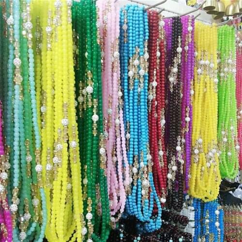 Bohemian Ethnic Style 6mm Crystal Diamond Ball Bracelet, Beaded 4 Circles With Bracelet Jewelry Female