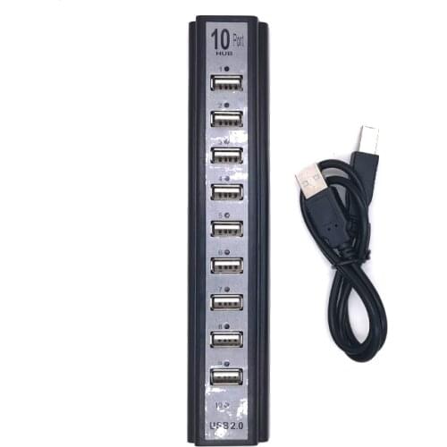 10 Ports USB 2.0 Hubs with AC Power Computer Peripherals Supply Adapter For Portablefor PC Laptop Notebook